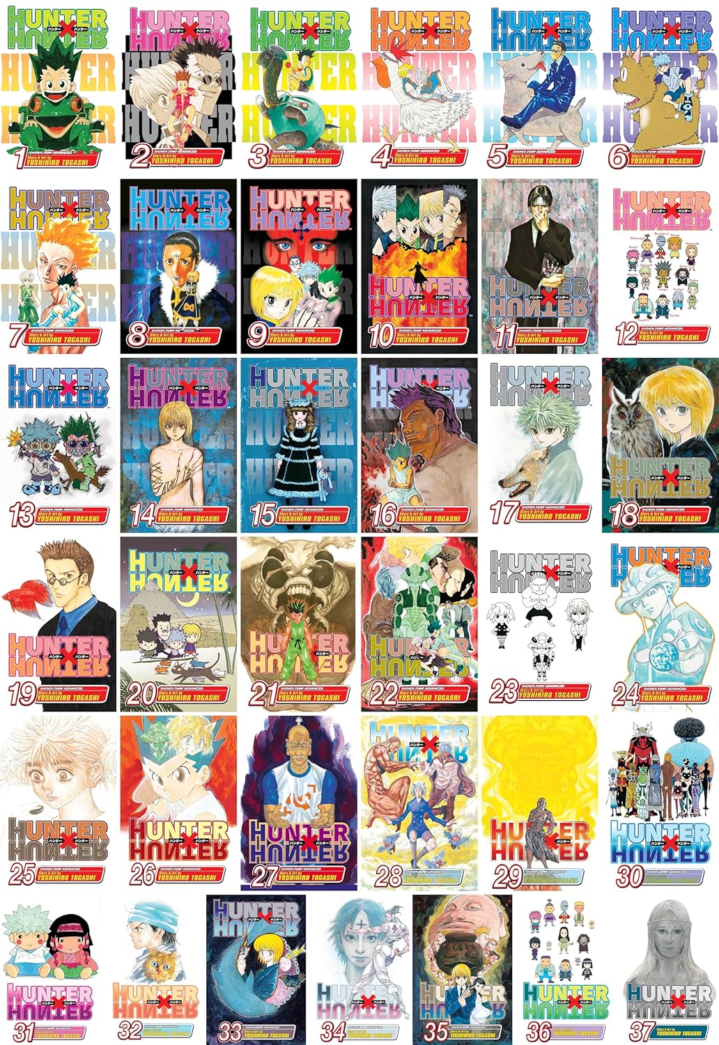 Hunter x Hunter Series, Complete (37 Books) Manga Set, by Yoshihiro Togashi (Volumes 1-37)