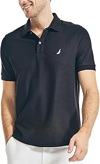 Nautica Men's Classic Short Sleeve Solid Performance Deck Polo Shirt
