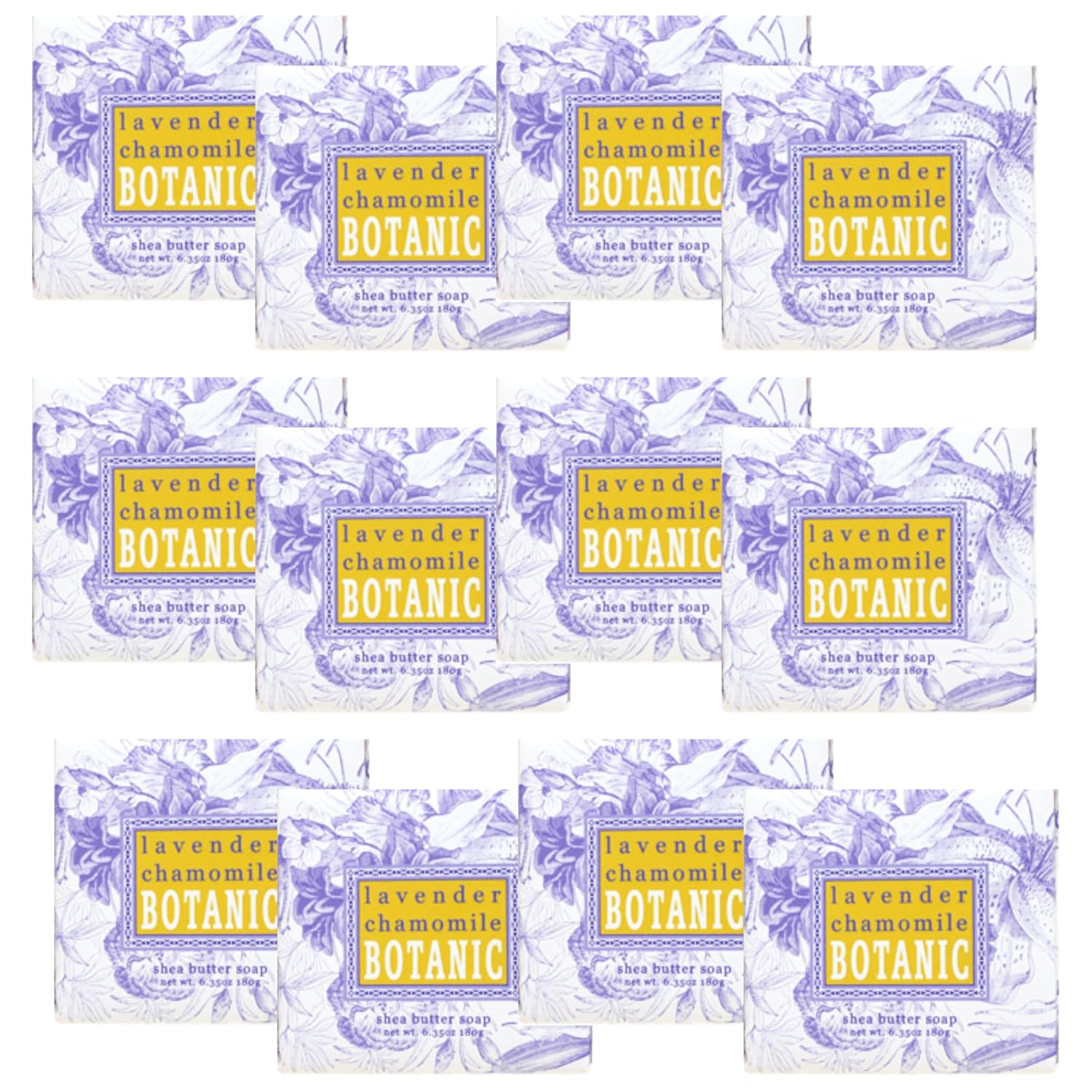 Greenwich Bay Mini Botanical Soap Bars 12 Pack – 1.9 oz Each – Scented Guest Soaps for Airbnb, Spa, Hotel, Salon, or Bath – Individually Wrapped Elegant Travel Size Bars Lavender Chamomile