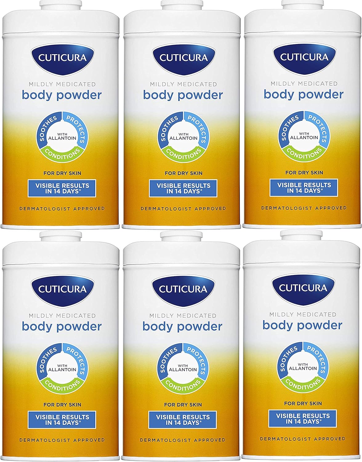 6 x Cuticura Mildly Medicated Talcum Powder 150g