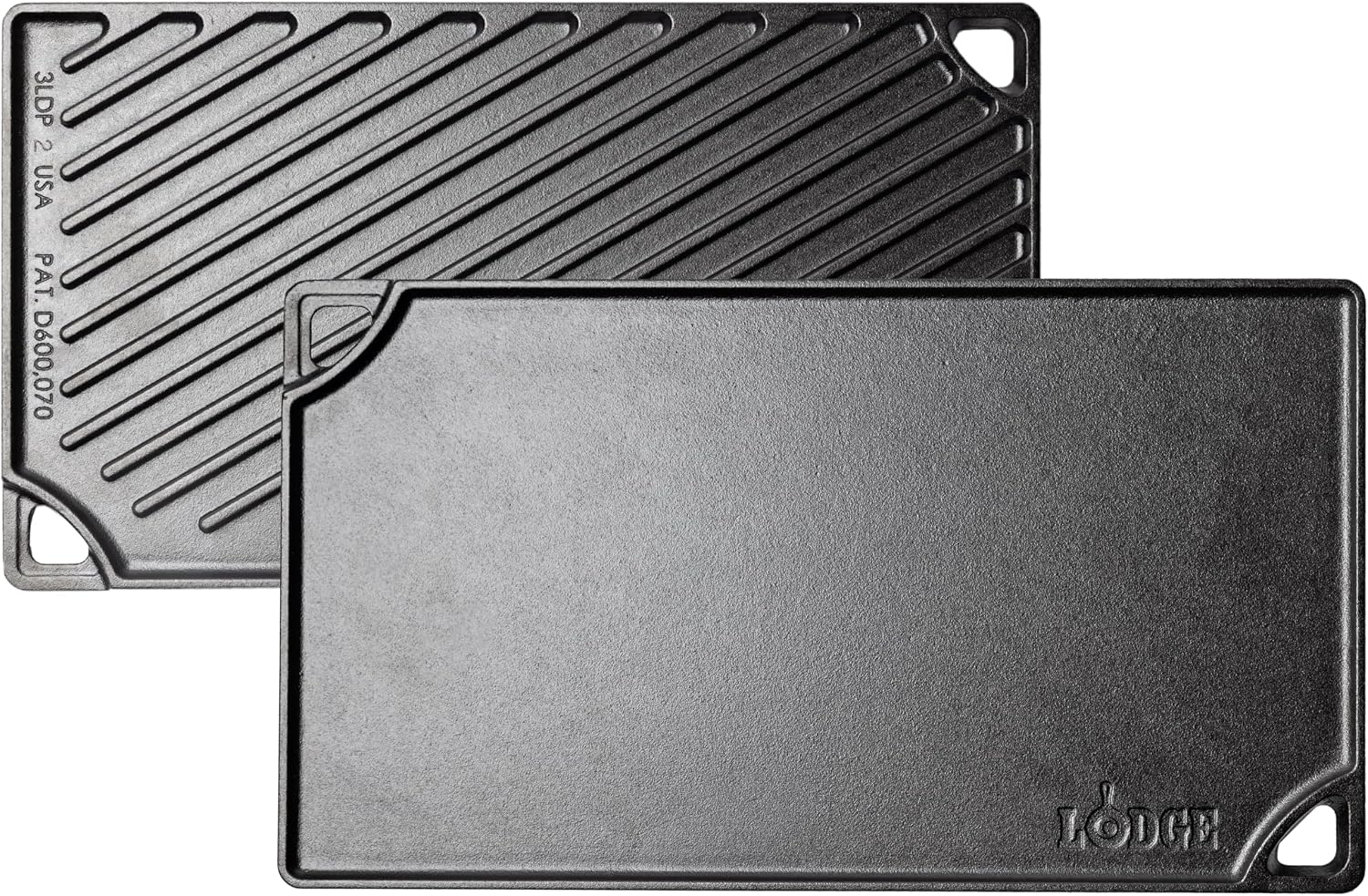 Lodge Reversible Cast Iron Grill/Griddle Pan, 16.75 x 9.5 Inches