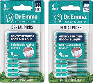 Dental Picks Mint Brush Picks 100Ct/Pack, 2 Packs (200Ct)