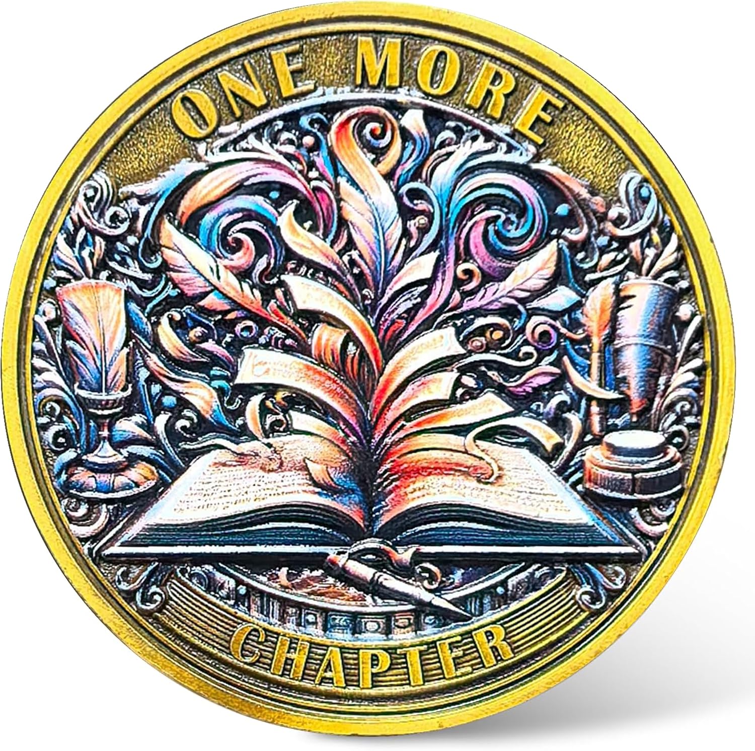 Book Lovers Decision Coin - 'One More Chapter' vs 'Go to Bed' Dual-Sided Medallion (Single Coin)