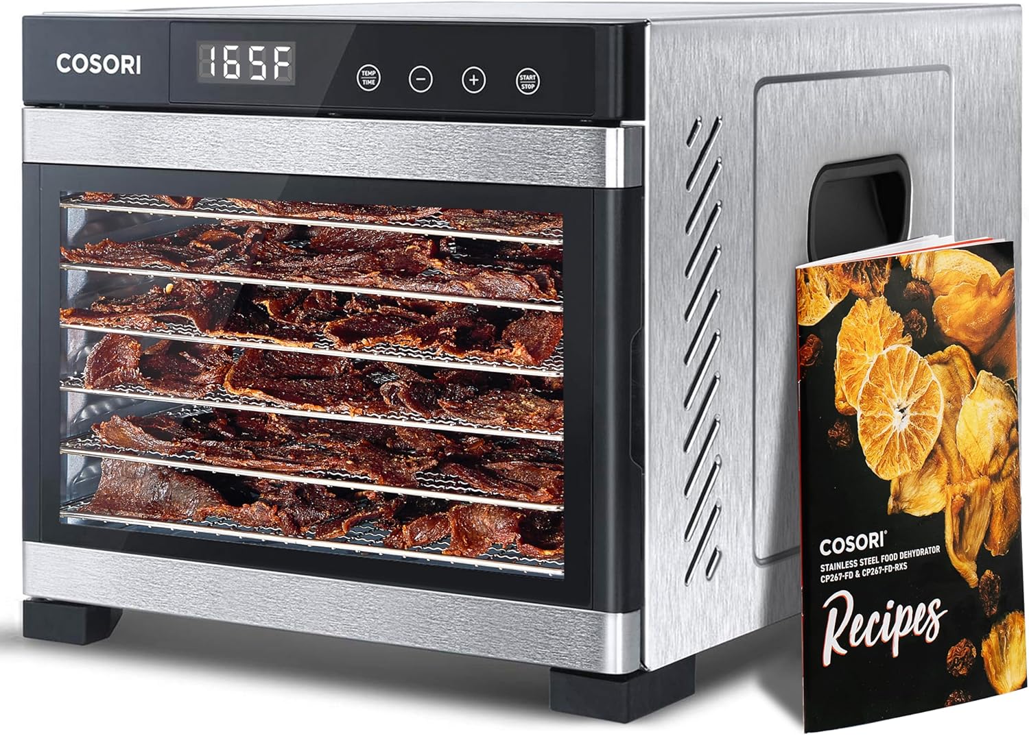 COSORI Food Dehydrator, Bigger Than 7 Trays With Large 6.5" Drying Space, 600W Power Saves More Time Than 480W, 165°F Dehydrated Dryer for Jerky, Dog Treats, Herbs, Meat, Fruit, and Yogurt, Silver