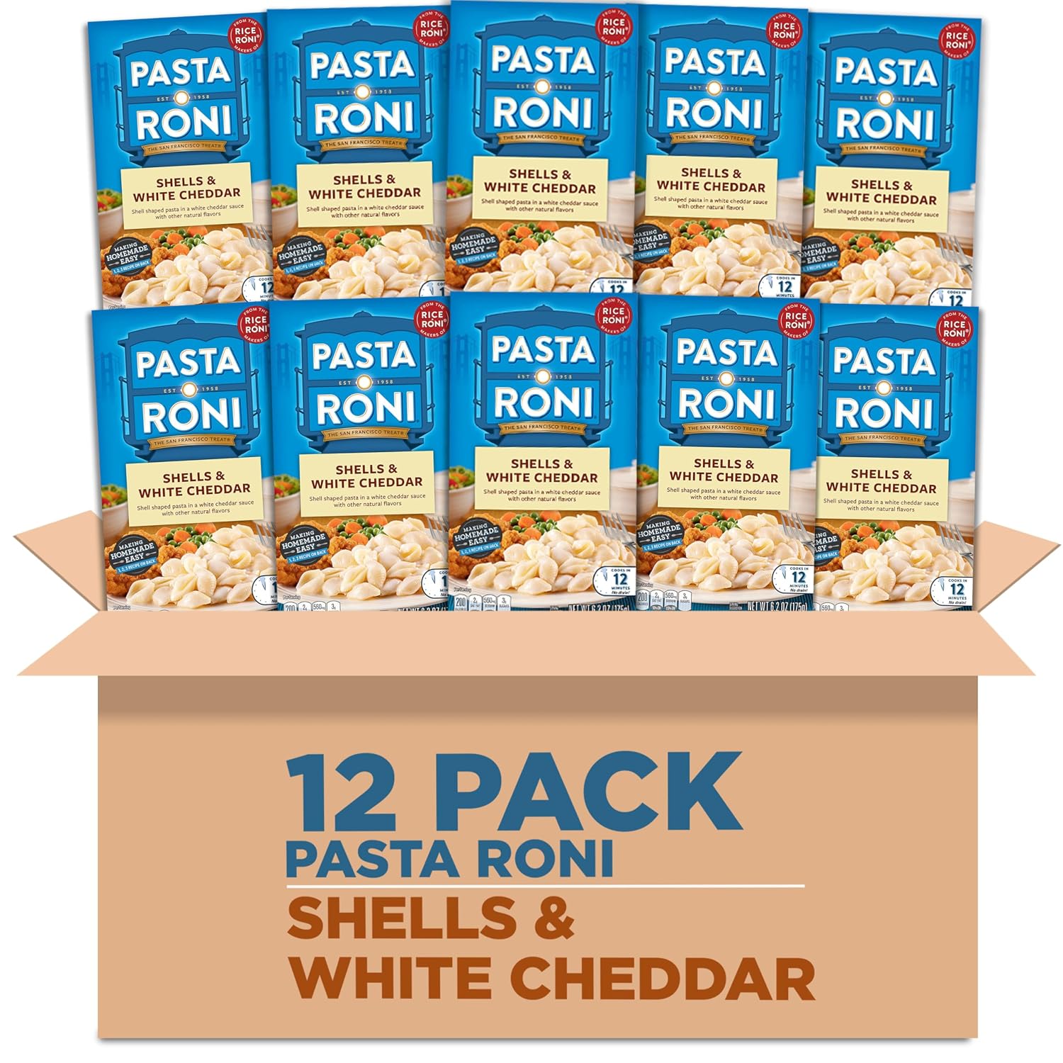 Pasta Roni Shells & White Cheddar Mix 6.2 Fl Oz (Pack of 12)