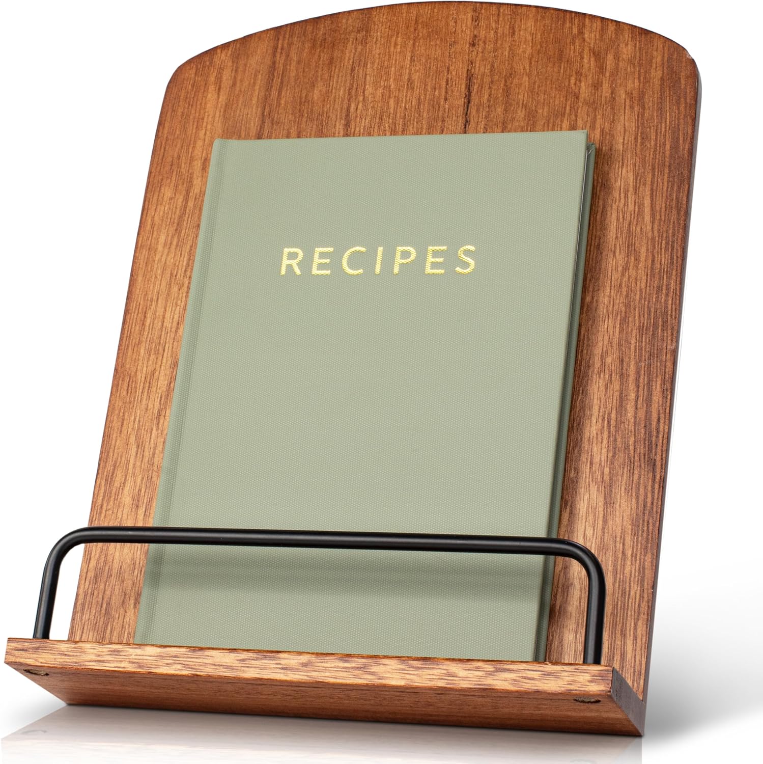 Beautiful Cookbook Stand for Your Kitchen Counter - Solid Wood Stand Easily Keeps Cook or Recipe Books Open for Convenient Cooking - Perfectly Fits Your iPad/Tablet and Enhances Any Kitchen Decor