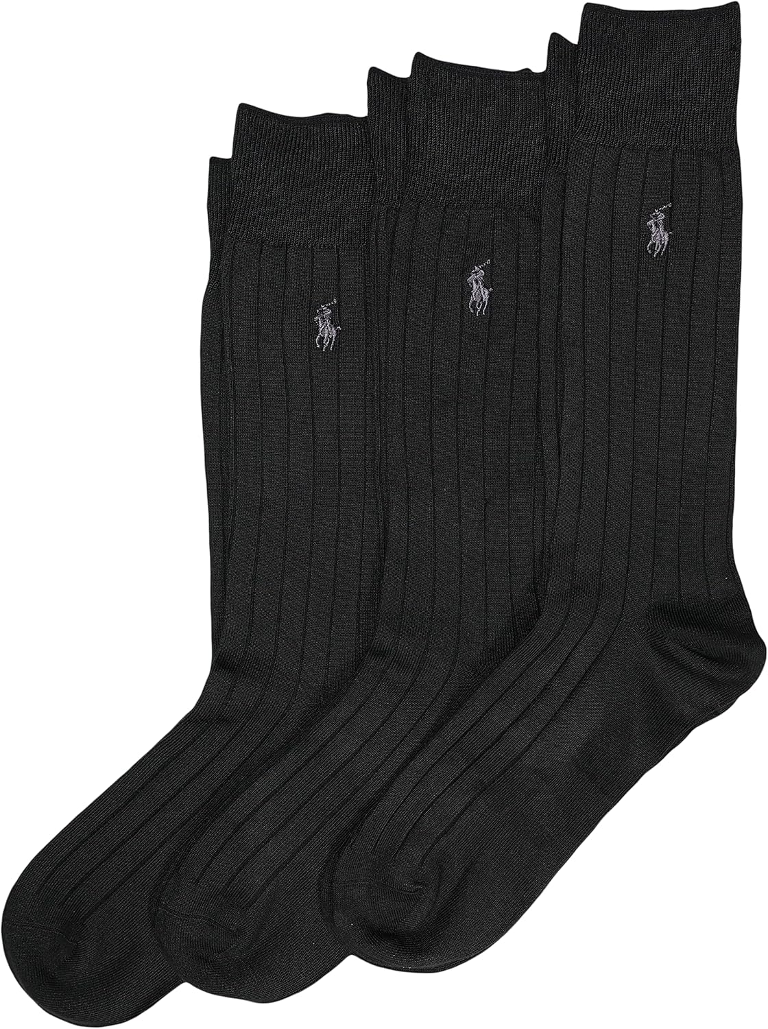 Polo Ralph Lauren Men's Super Soft Ribbed Dress Crew Socks (3-Pack)