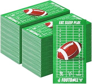 200 Pcs Football Napkins Bulk Football Cocktail Napkins Beverage Napkins Disposable Hand Paper Towels Football Guest Napkin for Parties Kitchen Dinner Bathroom Home Birthday Decor