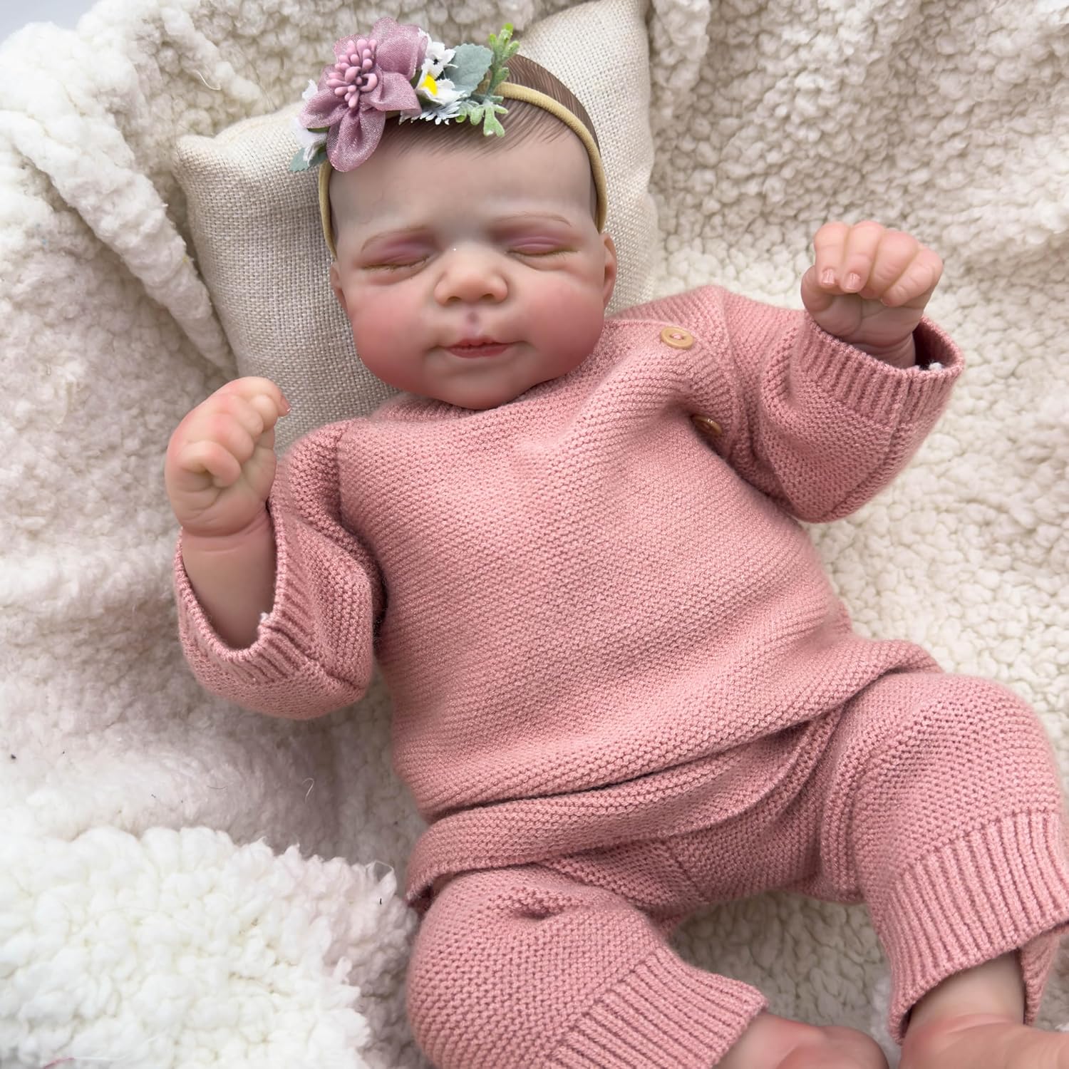 Zero Pam Reborn Baby Dolls, 18-Inch Cute Soft Vinyl Realistic-Newborn Doll Poseable Real Life Lifelike Baby Dolls Complete Accessories for 3+ Year Old Girls