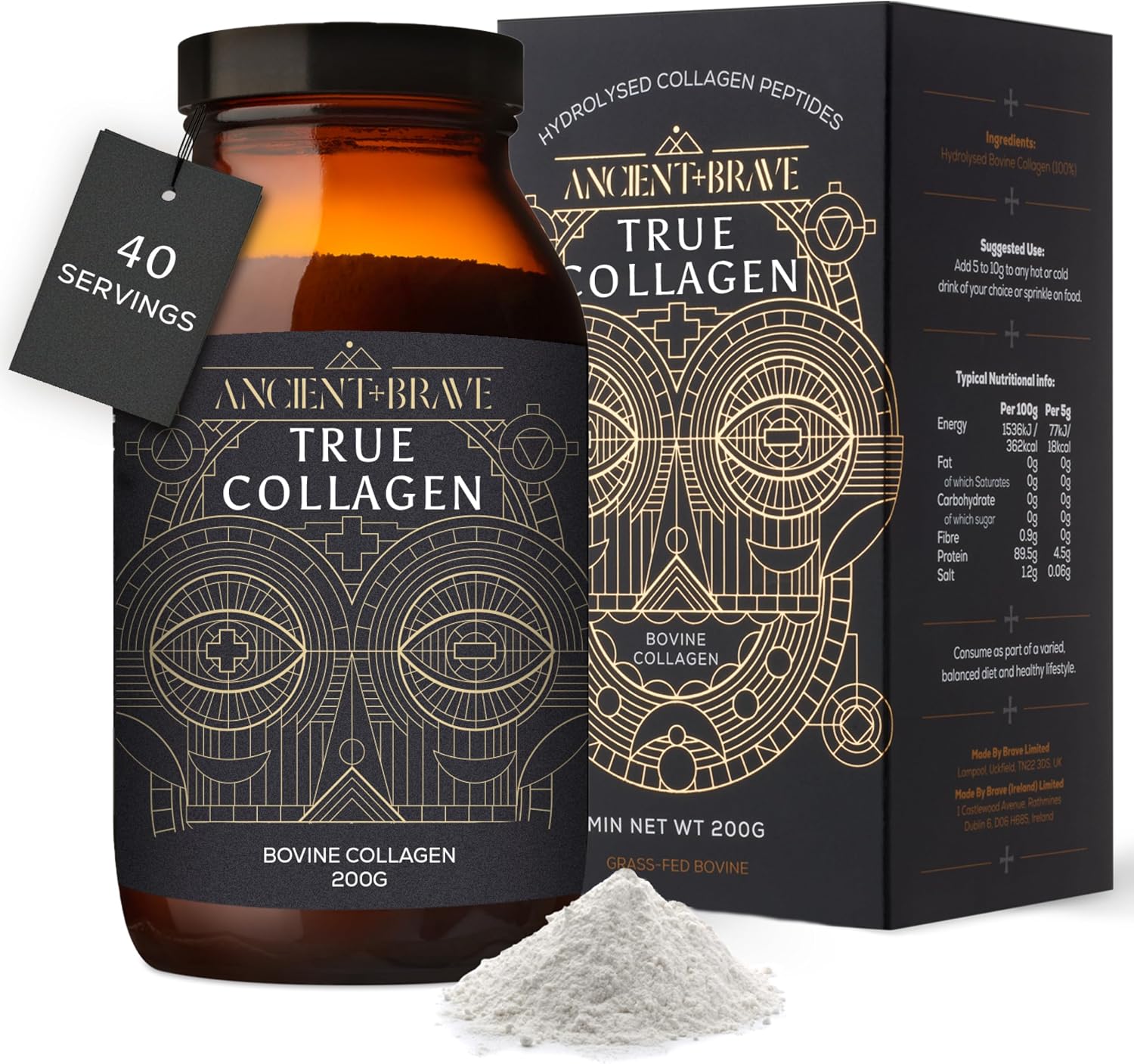 Ancient + Brave True Collagen Powder 200g | 40 Servings | Bovine Collagen