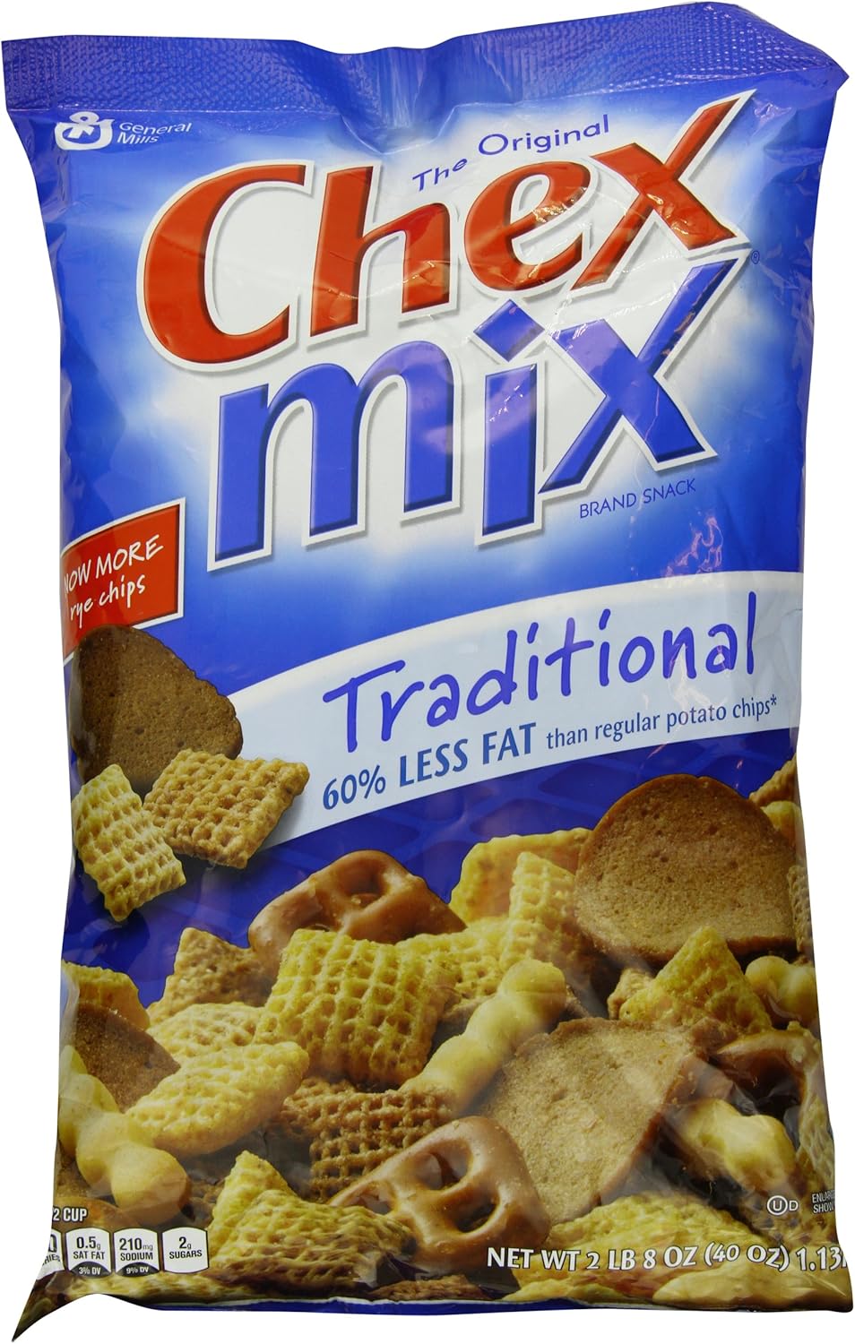 Chex Mix Traditional Snack Mix, Original, 40 Ounce