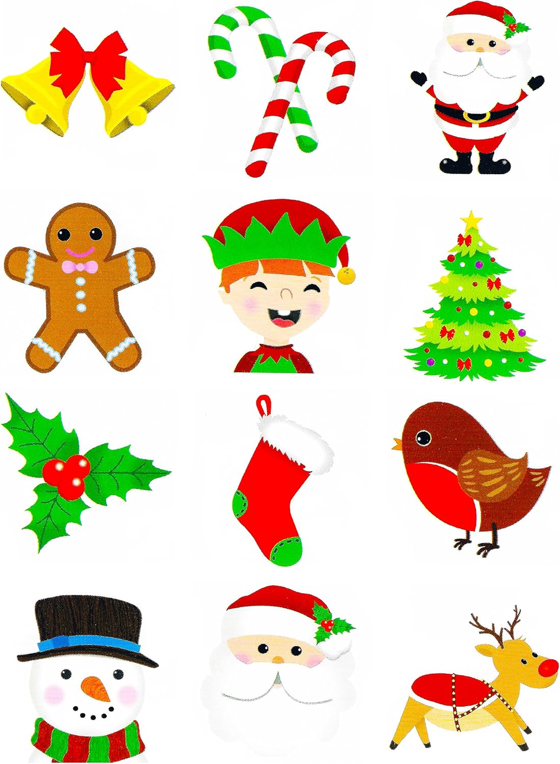 48 x Christmas Children's Temporary Tattoos (4 packs of 12) by Henbrandt