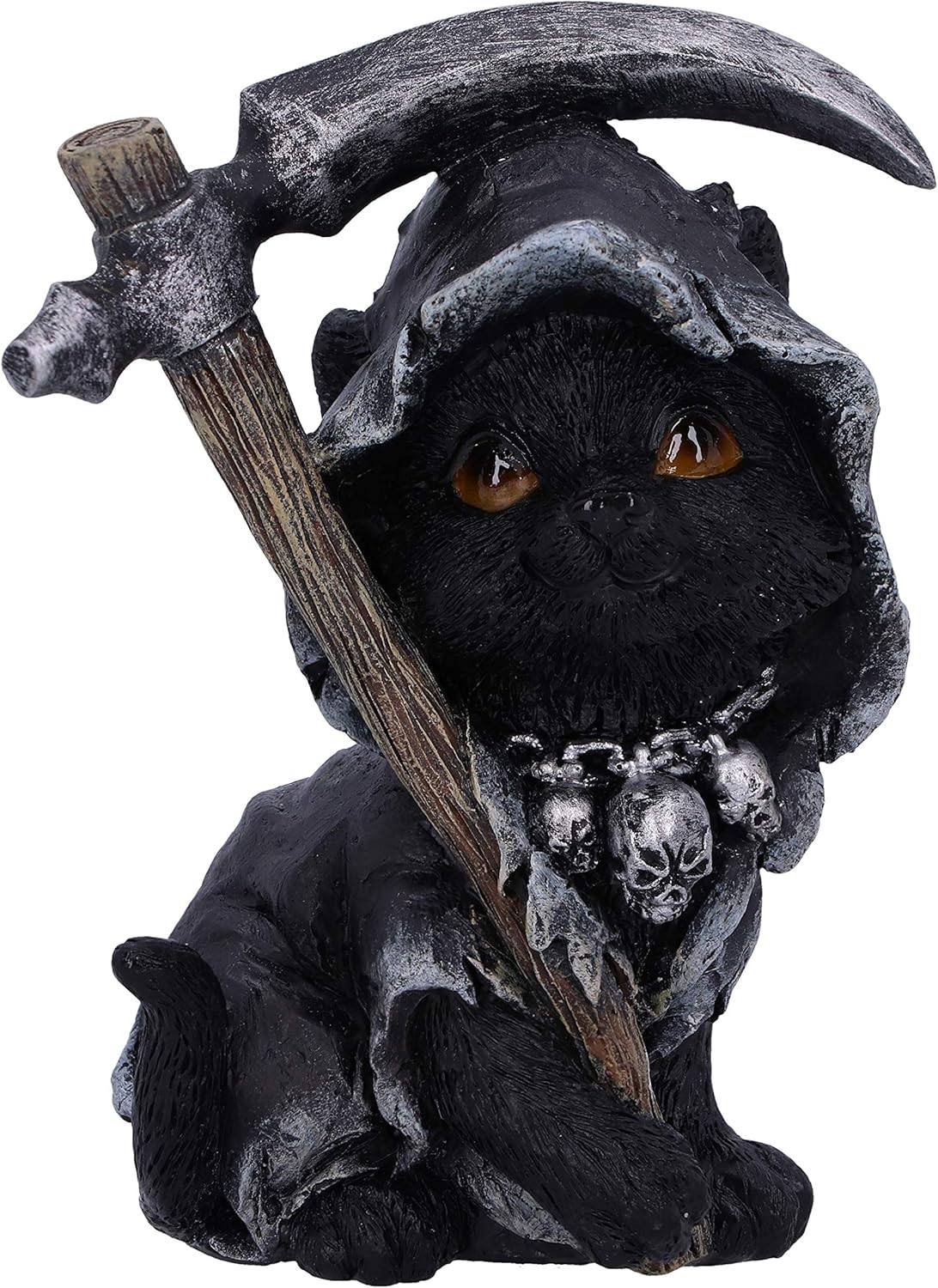 Nemesis Now Amara Grim Reaper Feline Cat Figurine, Black, 10.2cm