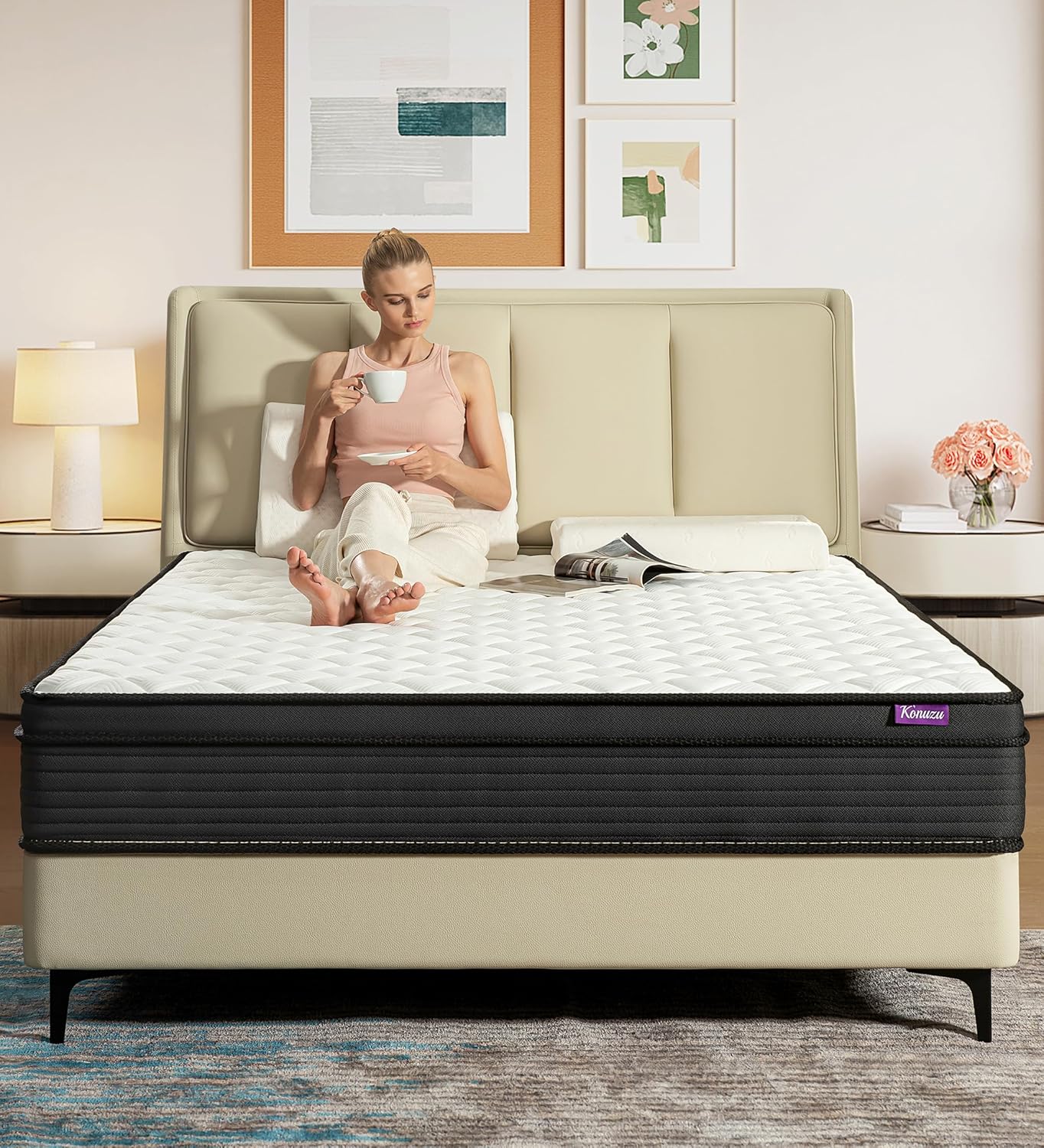 Full Mattresses,Hybrid 12 Inch Full Mattress in a Box,Memory Foam & Individually Pocket Spring for Pain Relief,Pressure Relief.