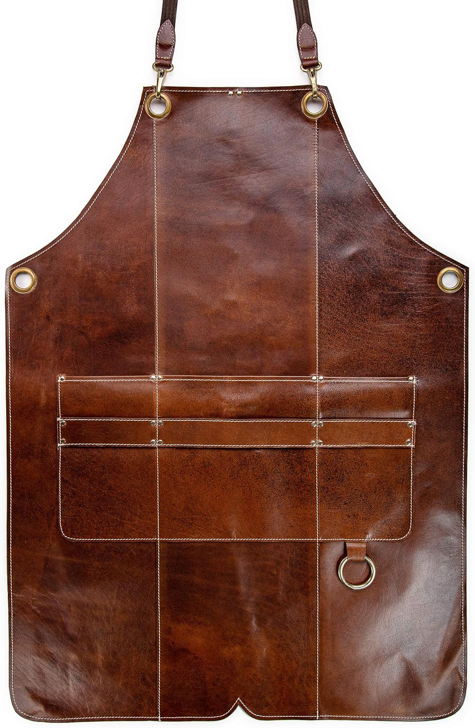 Angus Stoke Premium Leather apron Bob - 100% leather grill apron - vintage leather apron BBQ & kitchen (L-XL)