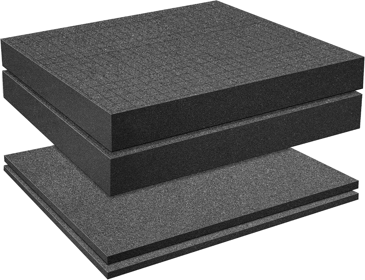 4 Pcs Pick Apart Foam Insert, 2 Size Pre Cube Sheet Foams with Bottom Use | 12 Inch Length Tool Box Foam, Elastic Packing Foams for Board Game Box Cases Storage Drawer