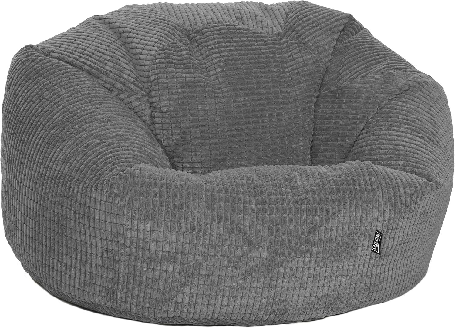 Gilda Grey Giant Classic Large Adults Teens Soft snuggly Corduroy Beanbag ARRIVES FILLED (Grey)