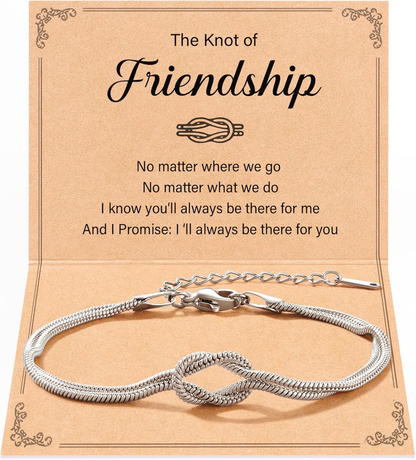Tarsus Love Knot Friendship Bracelets, Best Friend Birthday Mothers Day Christmas Jewelry Friendship Gifts for Women Bff Bestie