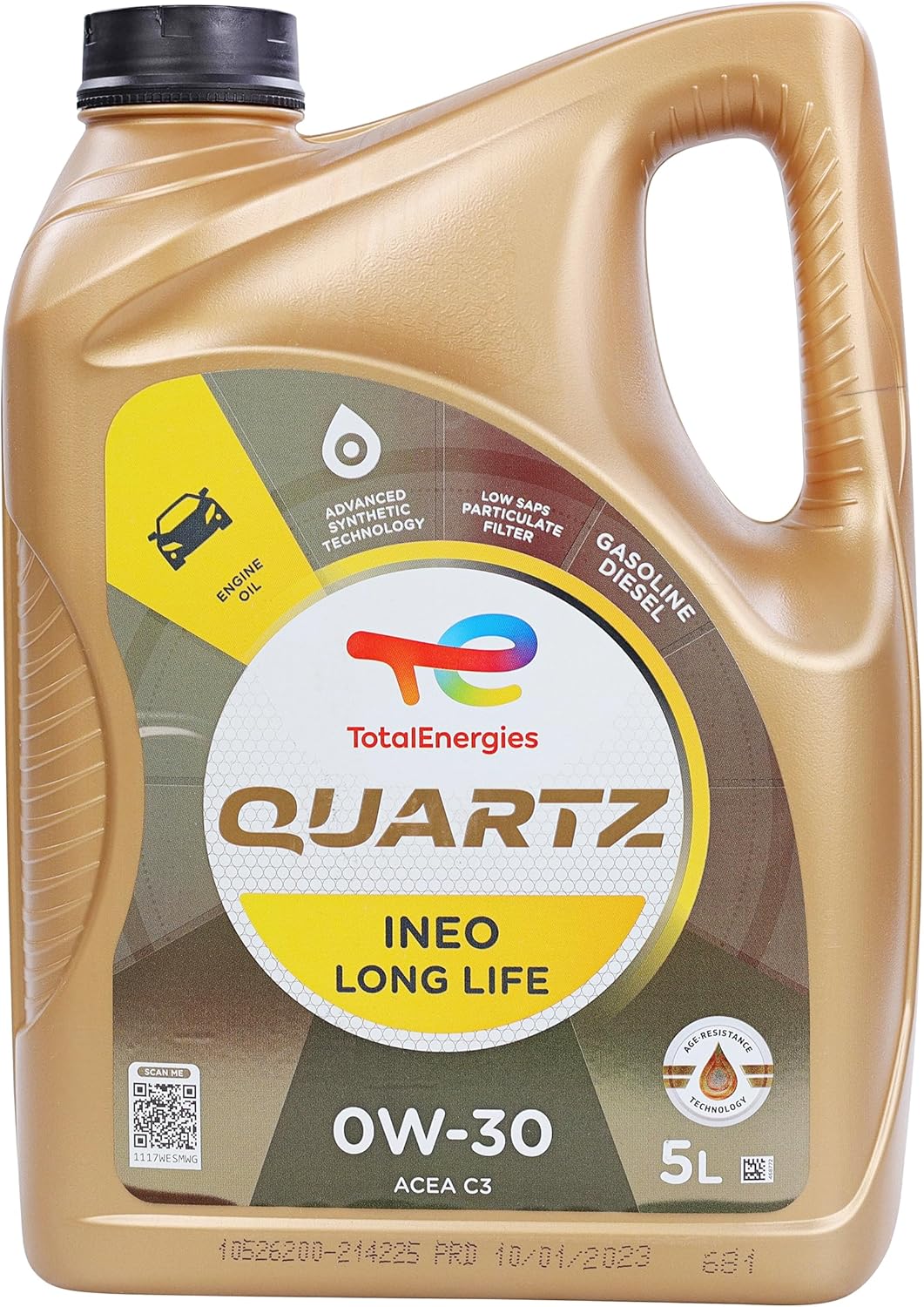 Ineo Long Life 0W-30 Full Synthetic Motor Oil - Advanced Protection with Age Resistance Technology, Extended Life Oil for European Vehicles - 5 Liter