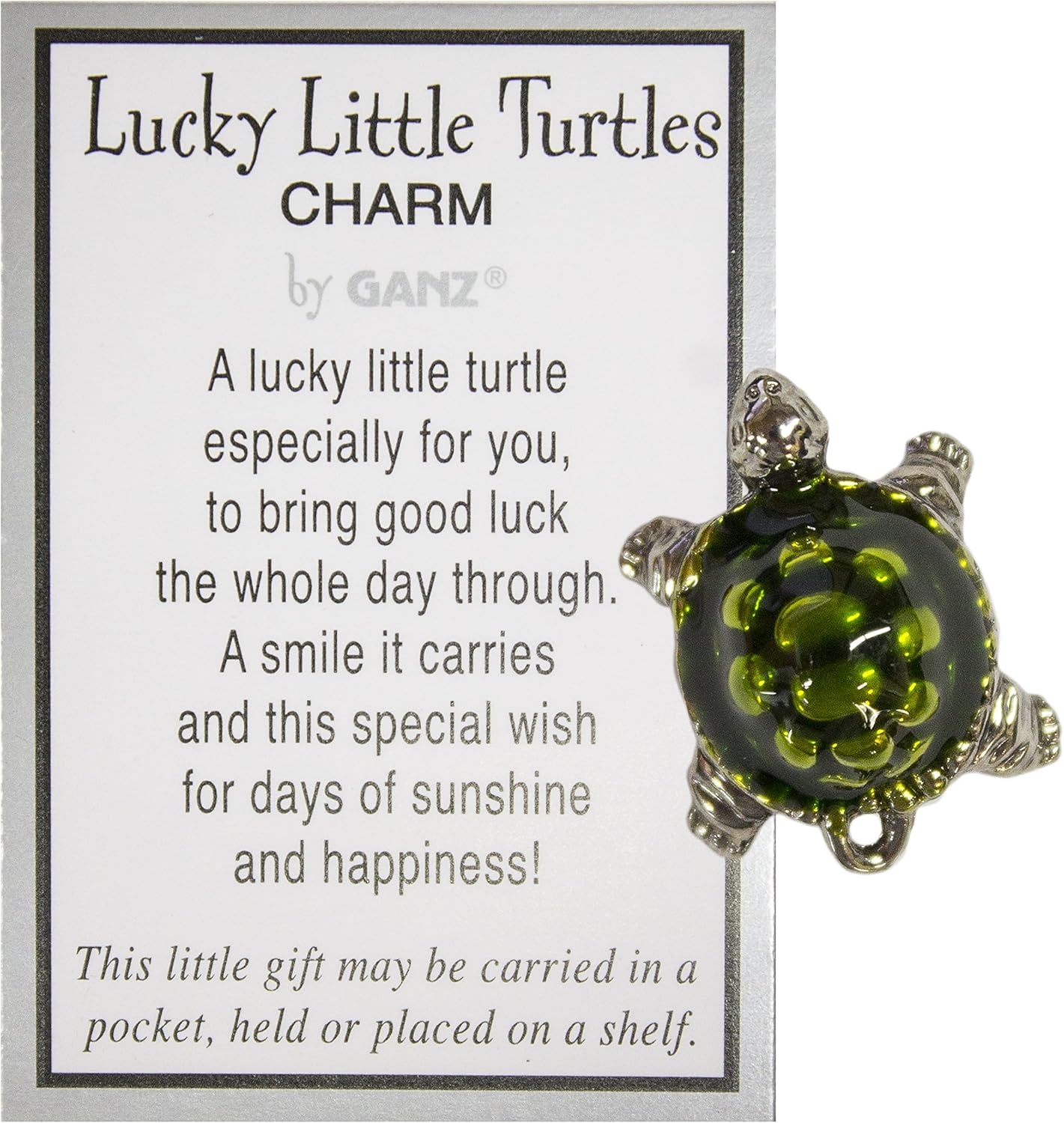 Ganz Lucky Little Turtle Charm with Story Card New Pocket Token