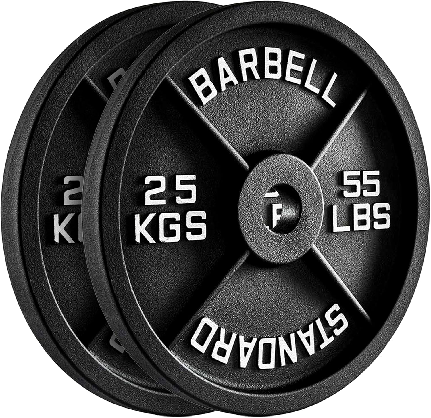 FK Sports Olympic Weight Plates, 2" Cast Iron Weights, Barbell Plates 2.5kg, 5kg, 10kg, 15kg, 20kg, 25kg, Durable Weight Plates for Home Gym & Fitness, Weight Set, Sold in Pair