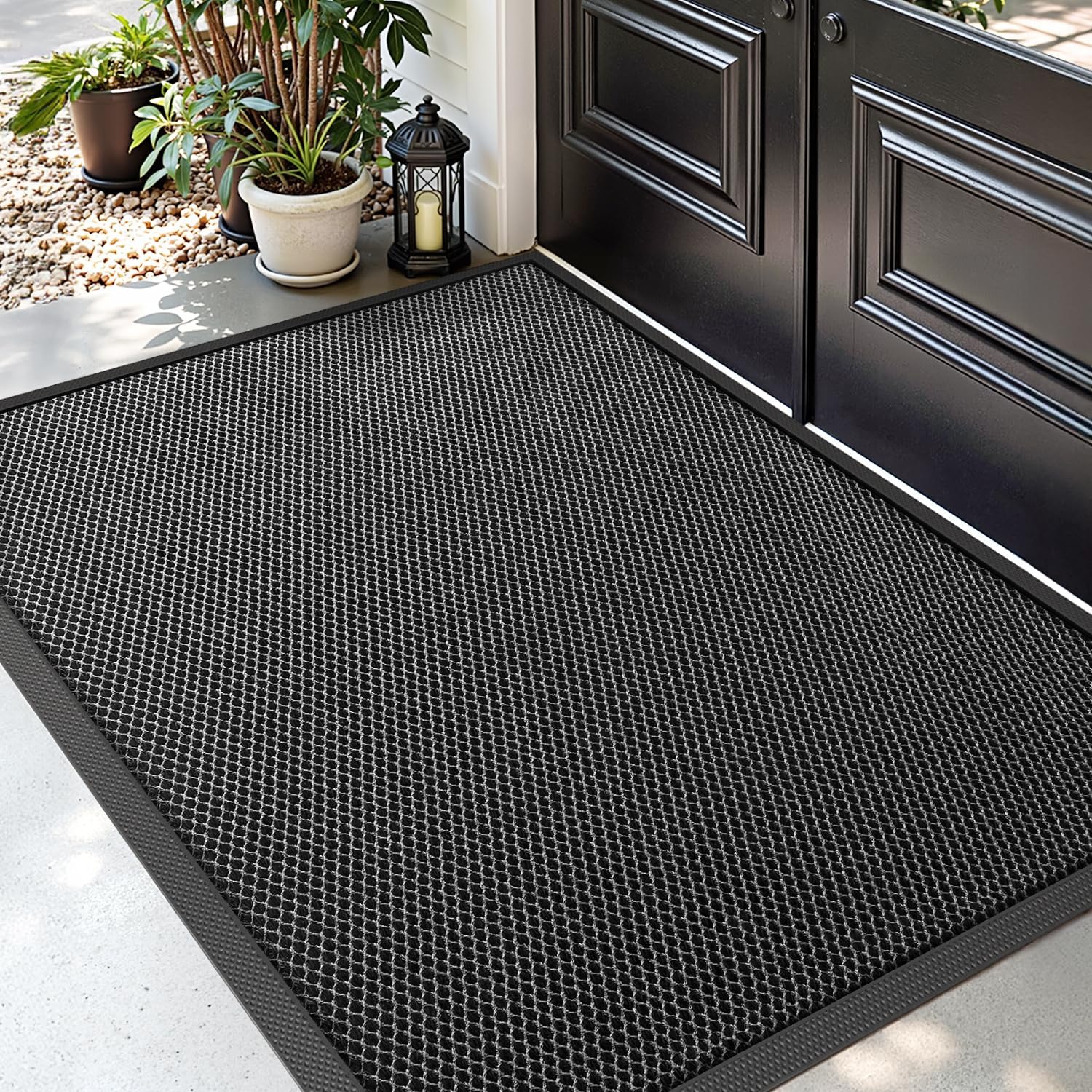 DEXI Door Mat 120 x 180 cm, Non-slip Doormats Outside, Grey