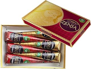 Zenia 6 Pack 100% Natural Ready to Use Henna Paste Hair Color Hair Dye Cones Reddish Brown Color