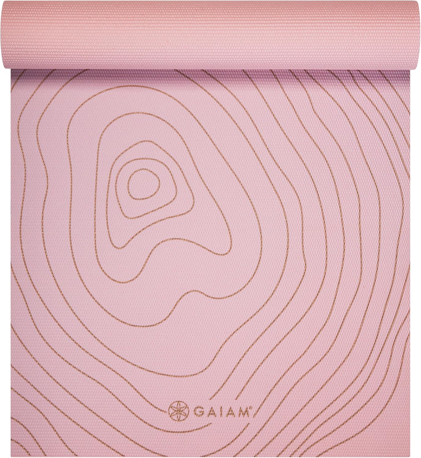 Gaiam Premium Yoga Mat, 6mm Thick Print Mat