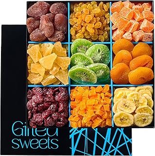 Dried Fruit Platter - 9 Variety Fruit - Dried Fruit Gift Tray - Healthy Fruit Gift Basket - Gourmet HolidayGift Box