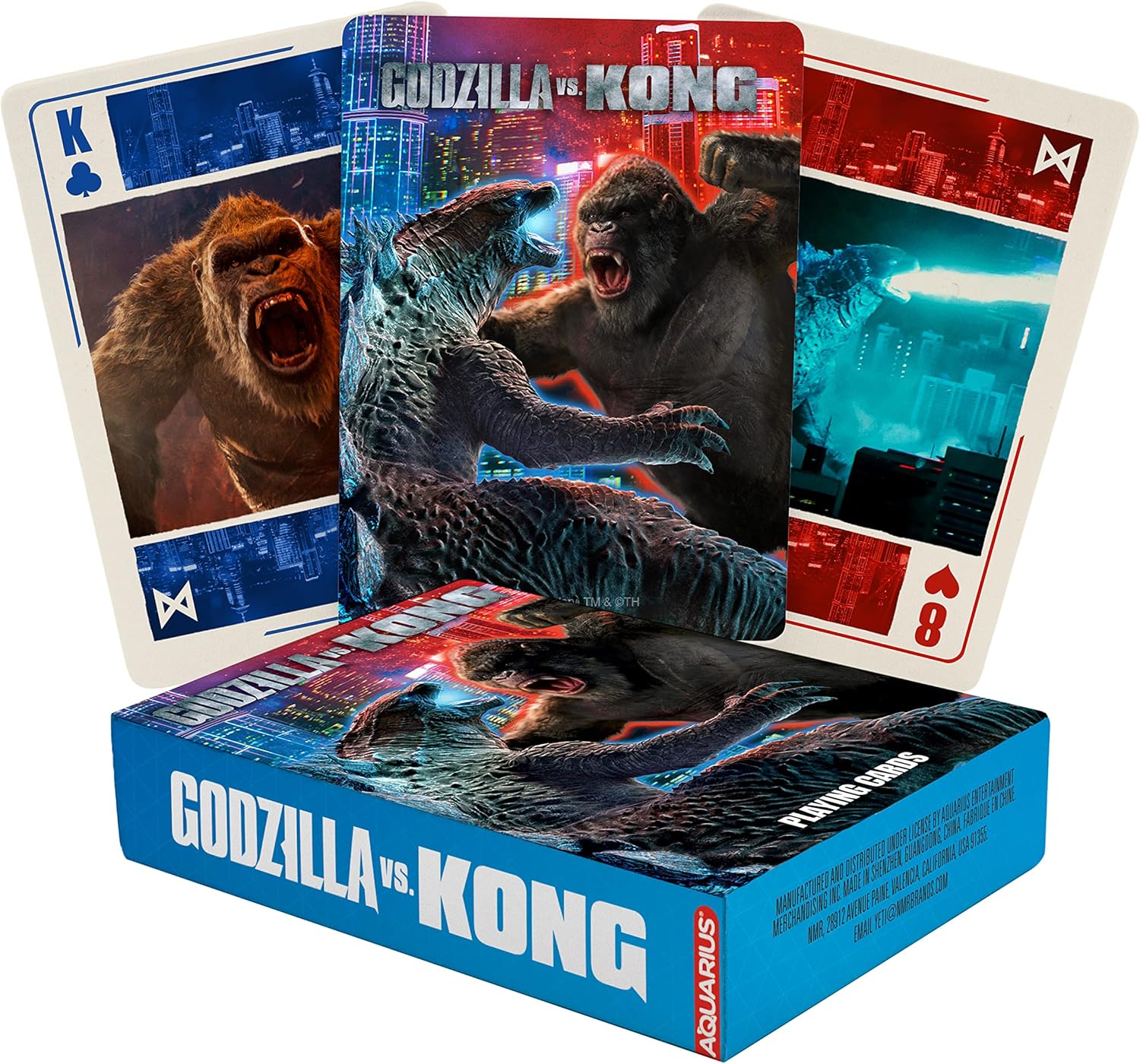 AQUARIUS Godzilla vs Kong Playing Cards – Godzilla vs Kong Themed Deck of Cards for Your Favorite Card Games - Officially Licensed Godzilla vs Kong Merchandise & Collectibles