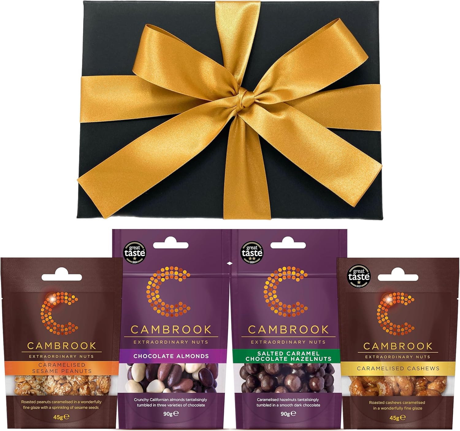 Luxury Nuts Snacks Hamper Gift | Chocolate Almonds, Salted Caramel Hazelnuts, Caramelised Cashews & Peanuts | Food Hamper Gifts for Men and Women | Gifts for Him and Her by WALTNEYS