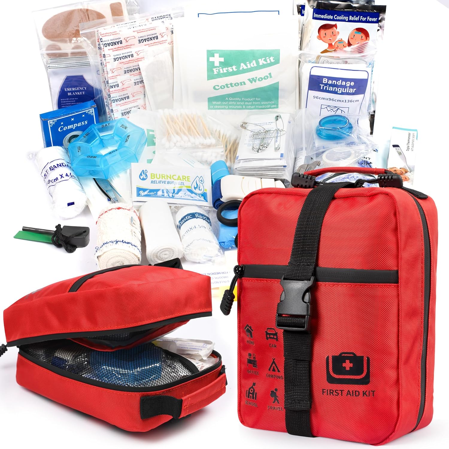 400pcs Large First Aid Kit, Premium Emergency Medical Kit with Basic First Aid Supplies, Ideal for Traveling, Outdoors, Climbing, Car, Camping, Emergency Preparedness