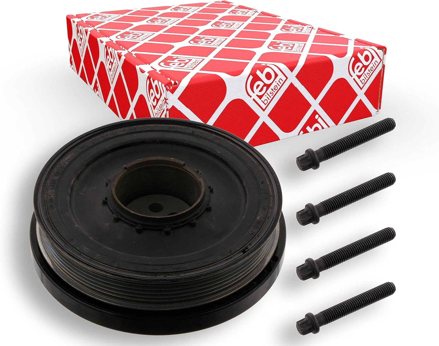 febi bilstein 37420 Pulley decoupled, for crankshaft with screws, pack of one