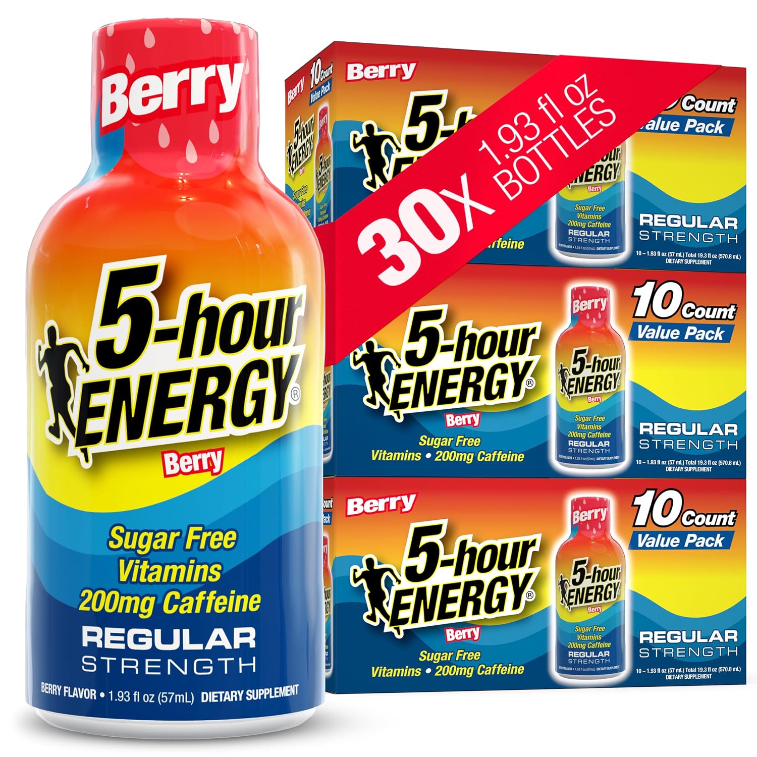 5-hour ENERGY BERRY Flavor, 30 Count, Regular Strength Energy Shot