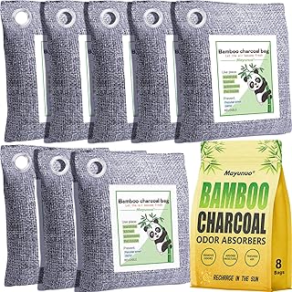 Activated Charcoal Odor Absorber 8 Pack, Nature Fresh Bamboo Charcoal Air Purifying Bag, Odor Eliminator For Strong Odor Deodorizer Air Freshener Moisture Absorber Home Closet Room Car Smoke