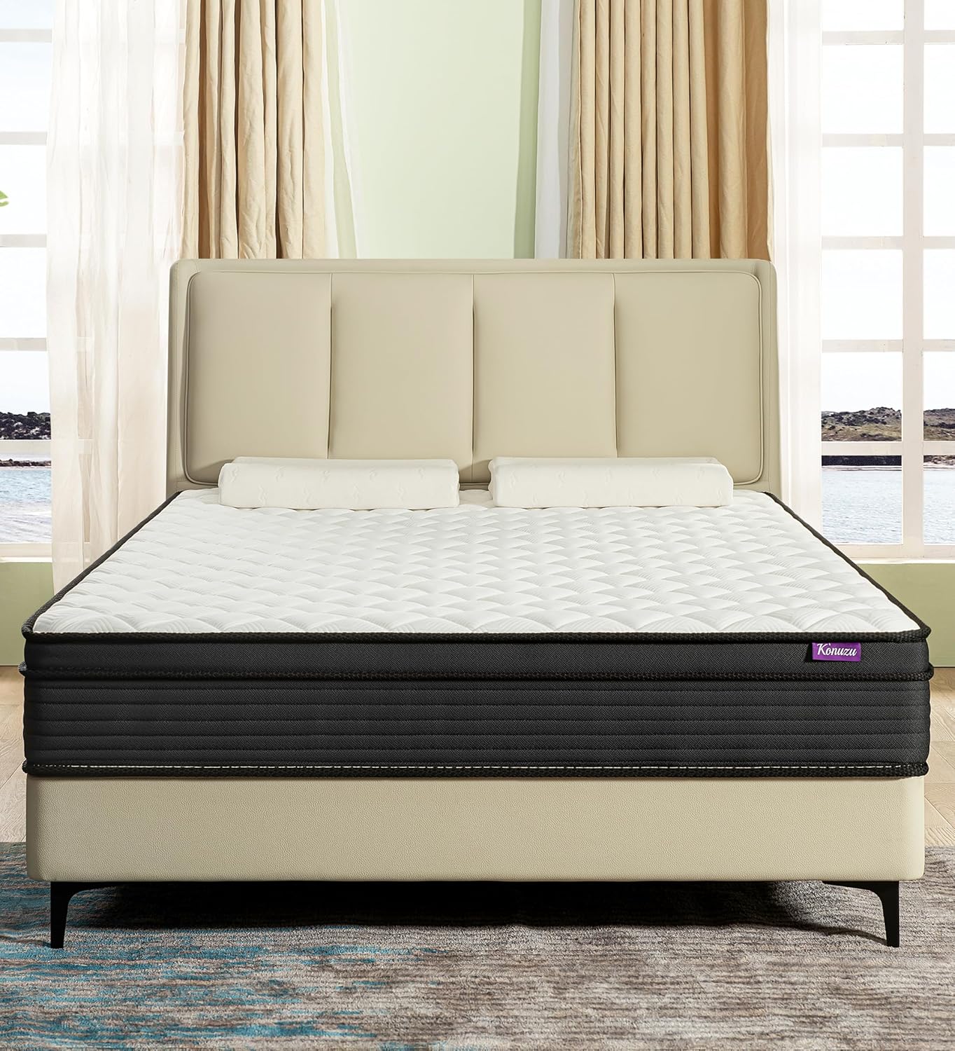 Queen Size Mattress,10 Inch Memory Foam Hybrid Queen Bed Mattresses in a Box Individual Pocket Spring Breathable Comfortable for Pressure Relief.