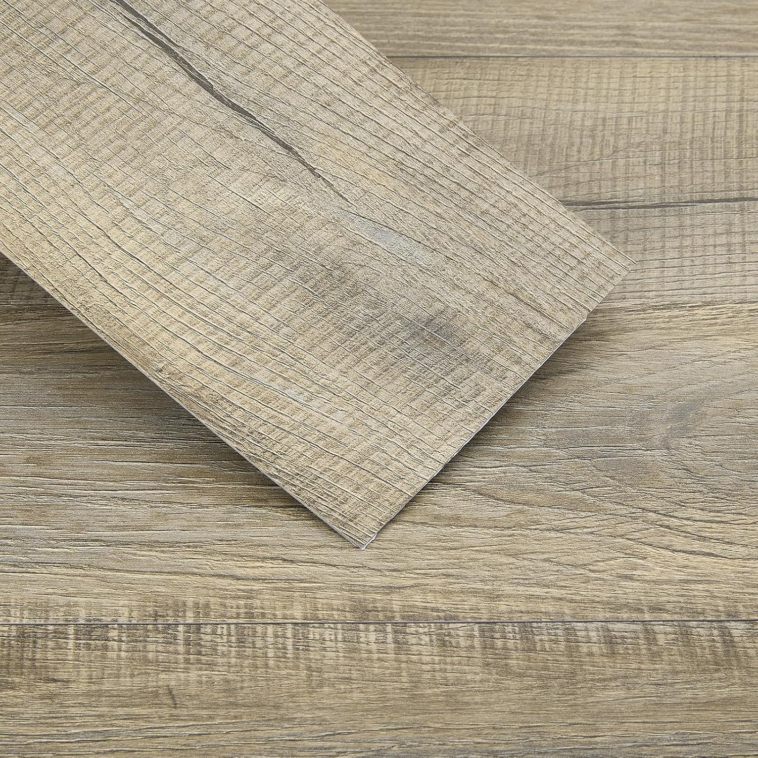 INMOZATA Peel and Stick Floor Tile, 36 Pack 54 Sq.Ft Waterproof Vinyl Flooring Tiles 36 x 6 Inches, Self Adhesive Flooring Wood Grain Planks Floor for Bedroom, Kitchen, RV, Office(Light Oak)