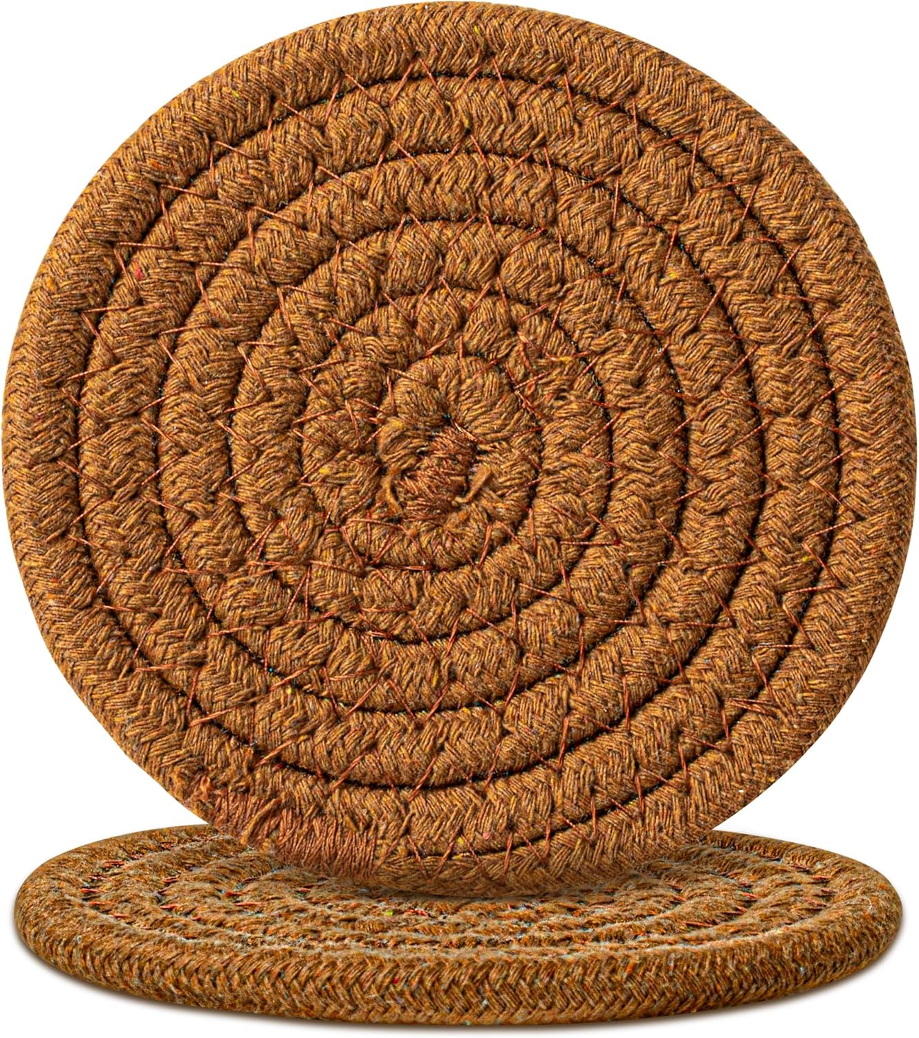 2 Pcs Brown Drink Coasters, 4.3 inch