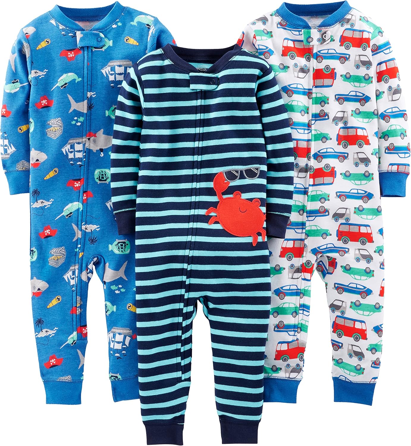 Simple Joys by Carter's Kids' 3-Pack Snug Fit Footless Cotton Pajamas
