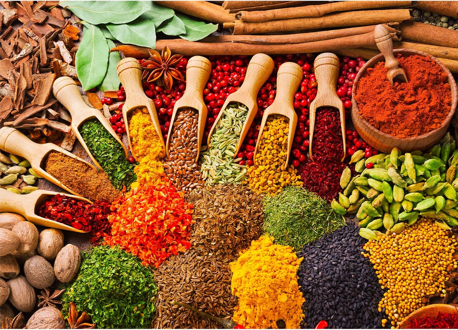 HUADADA Jigsaw puzzles for adults 1000 piece jigsaw puzzles for adults Challenging Game (colorful spices and anise 70cmx50cm) (GSDZ0107-10)