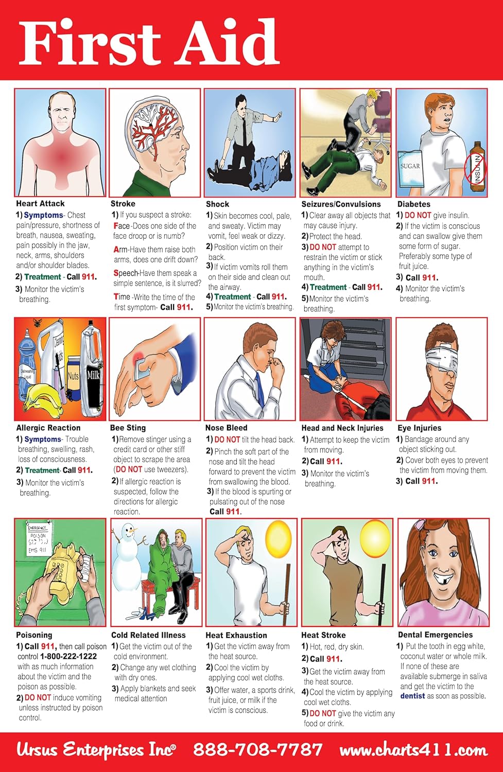 CPR/First Aid Training Handouts, Postcards, Flyers 5"x7" (First Aid - 50 ct)