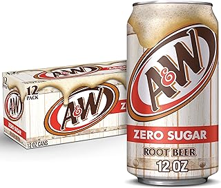 A&W Zero Sugar Root Beer Soda, 12 fl oz cans (Pack of 12)