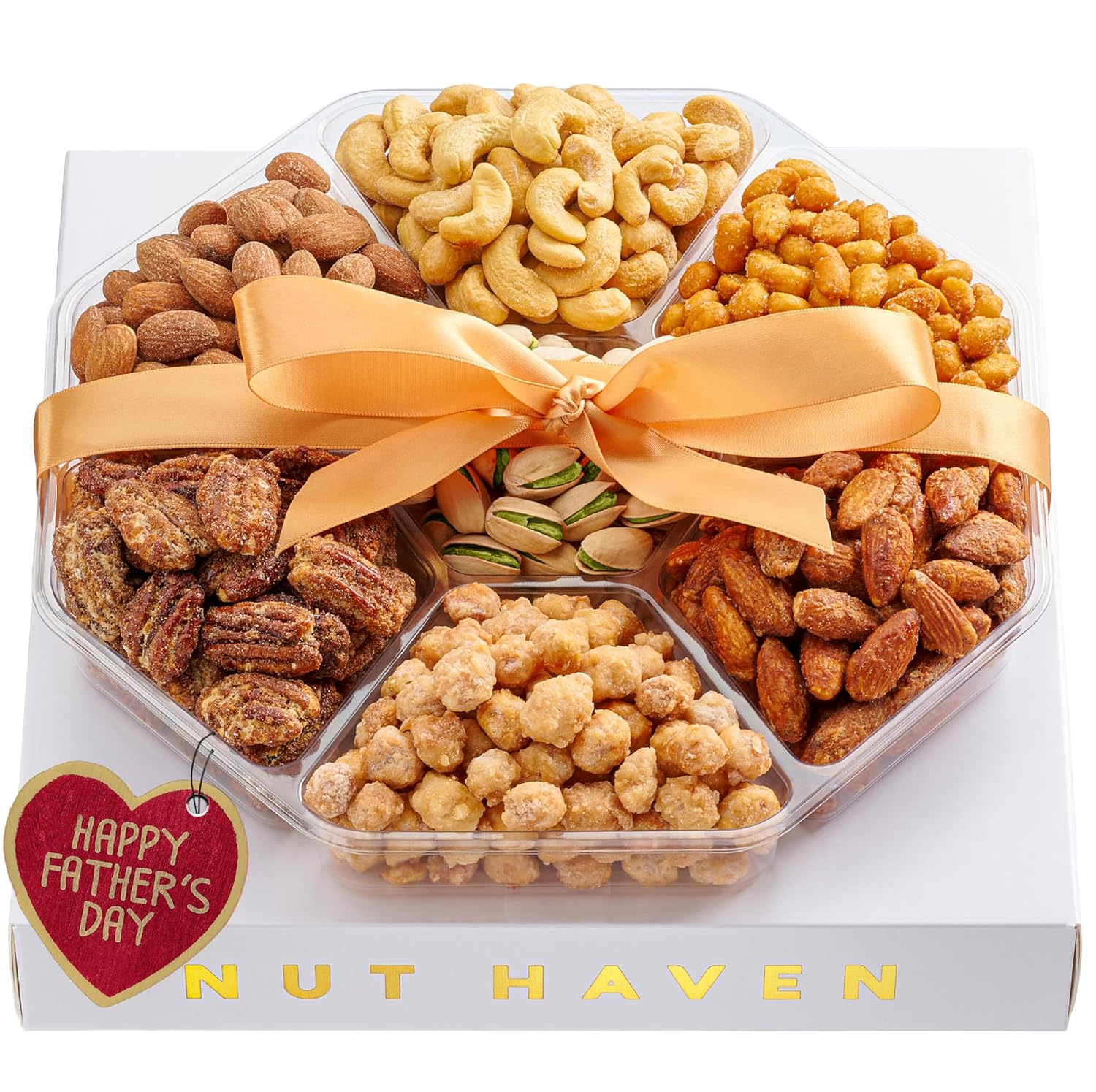 Fathers Day Nuts Gift Basket - Assortment of Sweet & Roasted Salted Gourmet Nuts - Assorted Food Gift Box for Husband, Dad, Him, Fathers Day, Family, Sympathy, Men & Women.