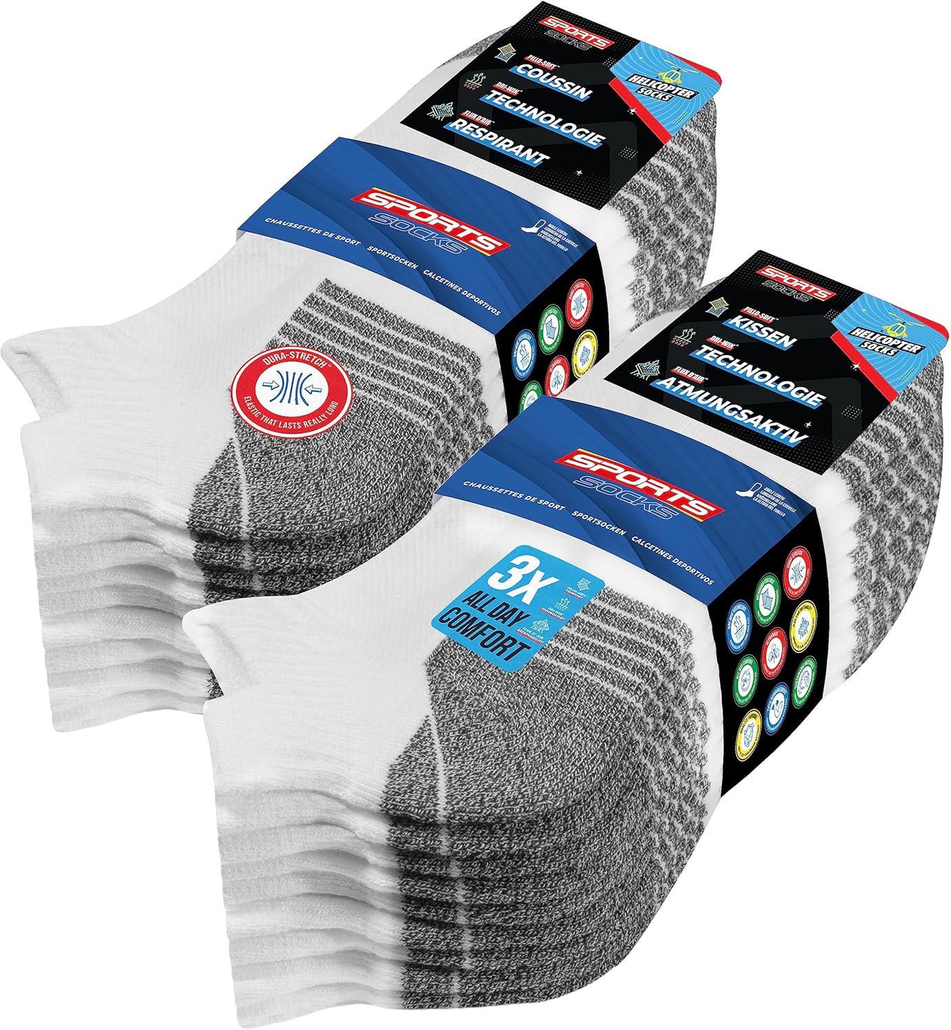 Men's Ankle Socks 10-Pack Low Sports Cushioned Socks Men Women, Pack of 10 Pairs