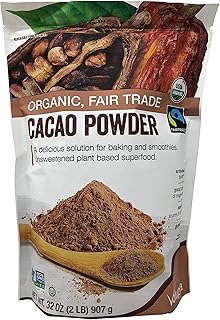 Volupta Organic & Fair Trade Unsweetened Super Food Cacao Powder, 32 Ounce