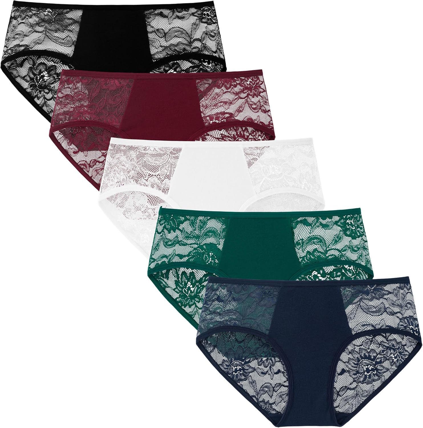 INNERSY Lace Knickers for Women Multipack Ladies Underwear Sexy Stretchy Hipster Panties Pack of 5