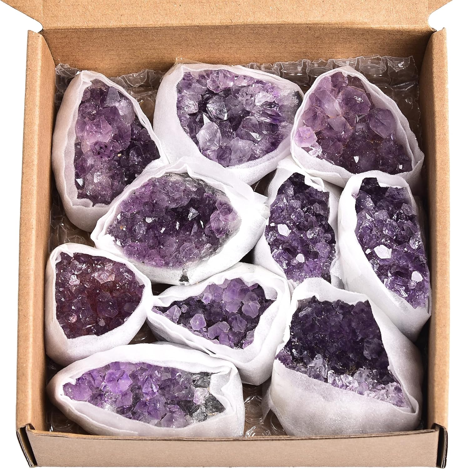 JIC Gem Amethyst Clusters Natural Raw Amethyst Geode Rock Healing Crystals Cluster Witchcraft Gemstone Specimen