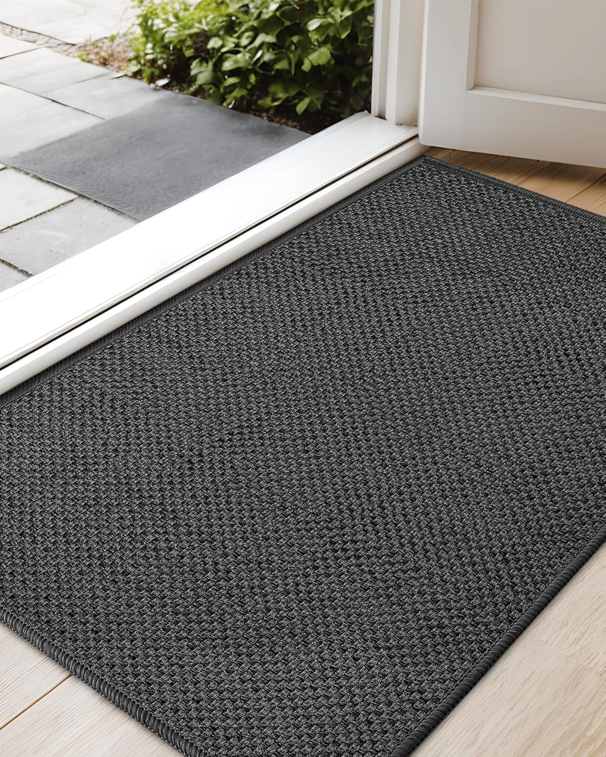 COLOR&GEOMETRY Indoor Door Mat 55x80cm, Non Slip, Absorbent, Washable, Easy To Clean, For Entryway, Patio, Pets (Dark Grey)
