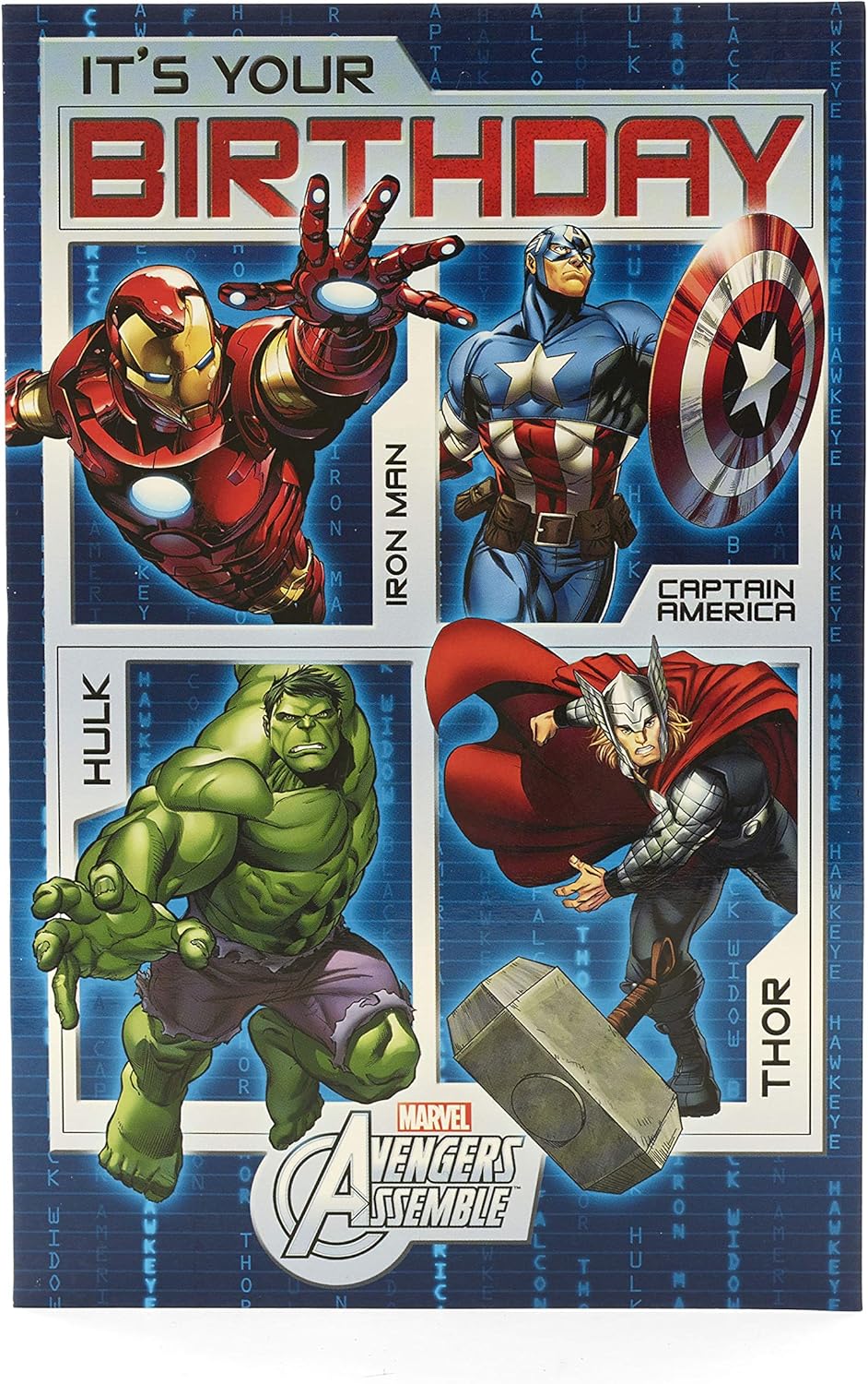 UK Greetings | Marvel The Avengers Birthday Card for Him/Boy | Happy Birthday Gifts | Him, Boys, Men | Assemble And Celebrate Design | With Envelope | 155 x 235 mm