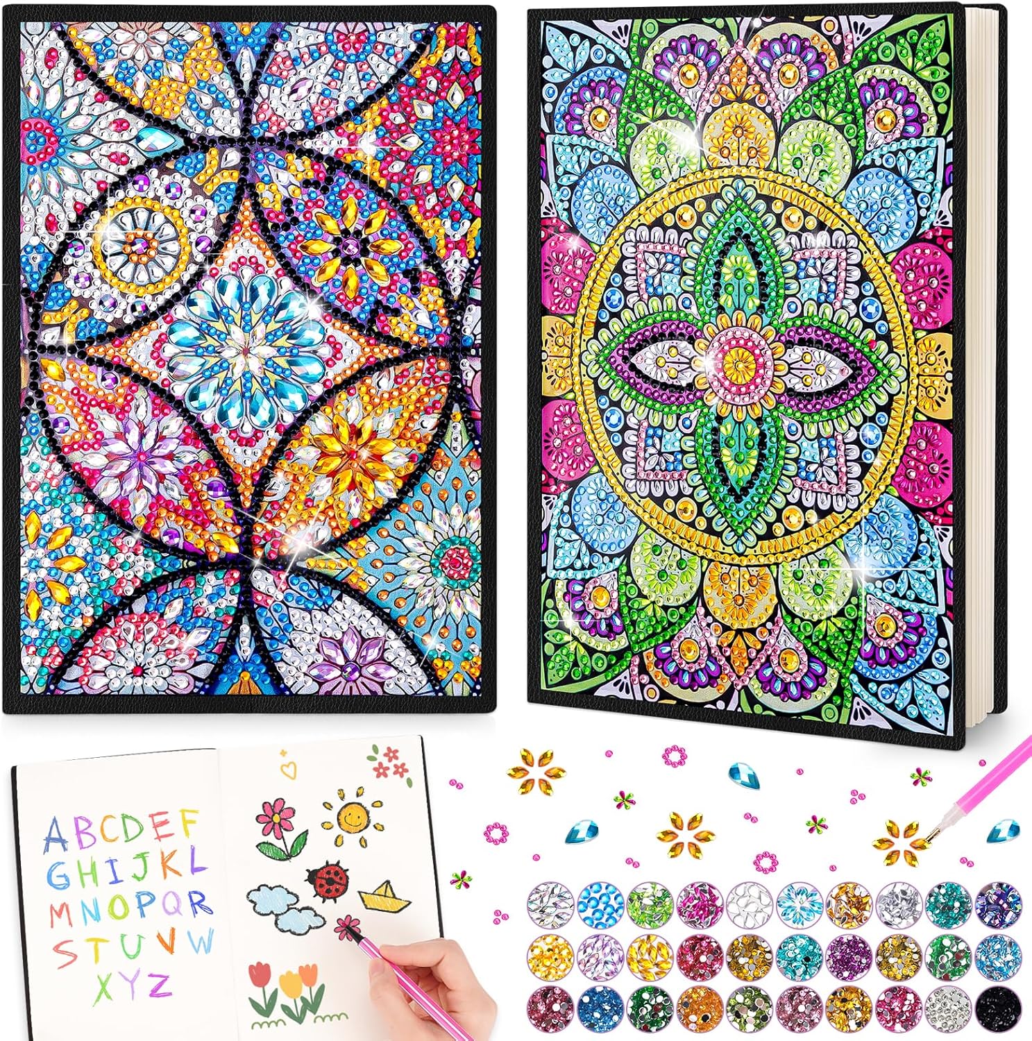 Gifts for 6 7 8 9 10 Year Old Girls: Arts and Crafts for Kids Age 8 10 12 Birthday Presents, Girls Craft Kits Diamond Art Painting Notebook, Creative Craft Toys Stationery Sets for Girl Age 5-12